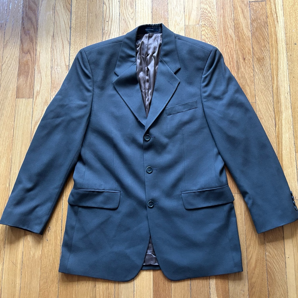 Marco Cellini Drak Olive Green Pure Wool Blazer - 38R